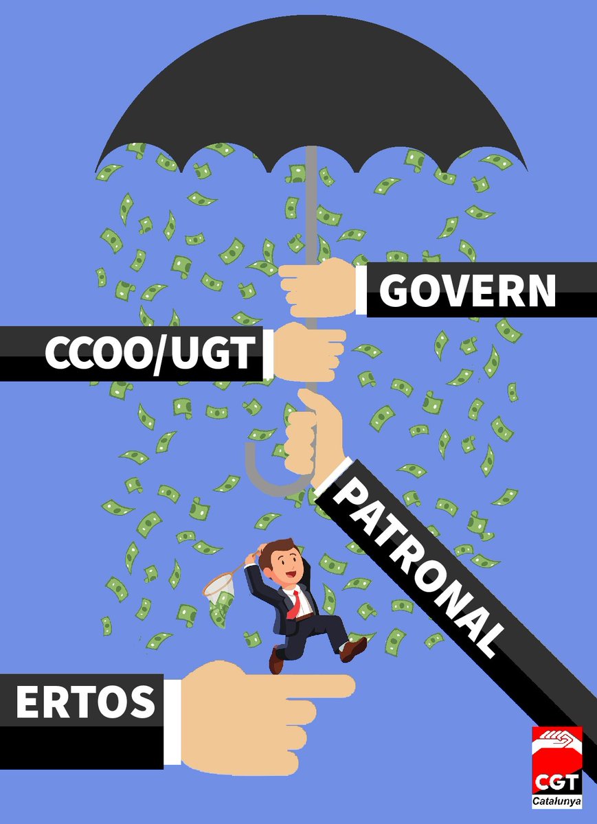 CGTCatalunya's tweet photo. L'últim BOE, nova estocada 🪓🪓
Més socialització de pèrdues, menys protecció dels llocs de treball

Les grans empreses seguiran derivant costos al sistema públic gràcies a l'acord tripartit de CEOE, CEPYME, CCOO i UGT🔥🔥🔥

Comunicat sencer 👇👇👇
https://t.co/xuNwXxqFqj https://t.co/YMlLIlFO4s