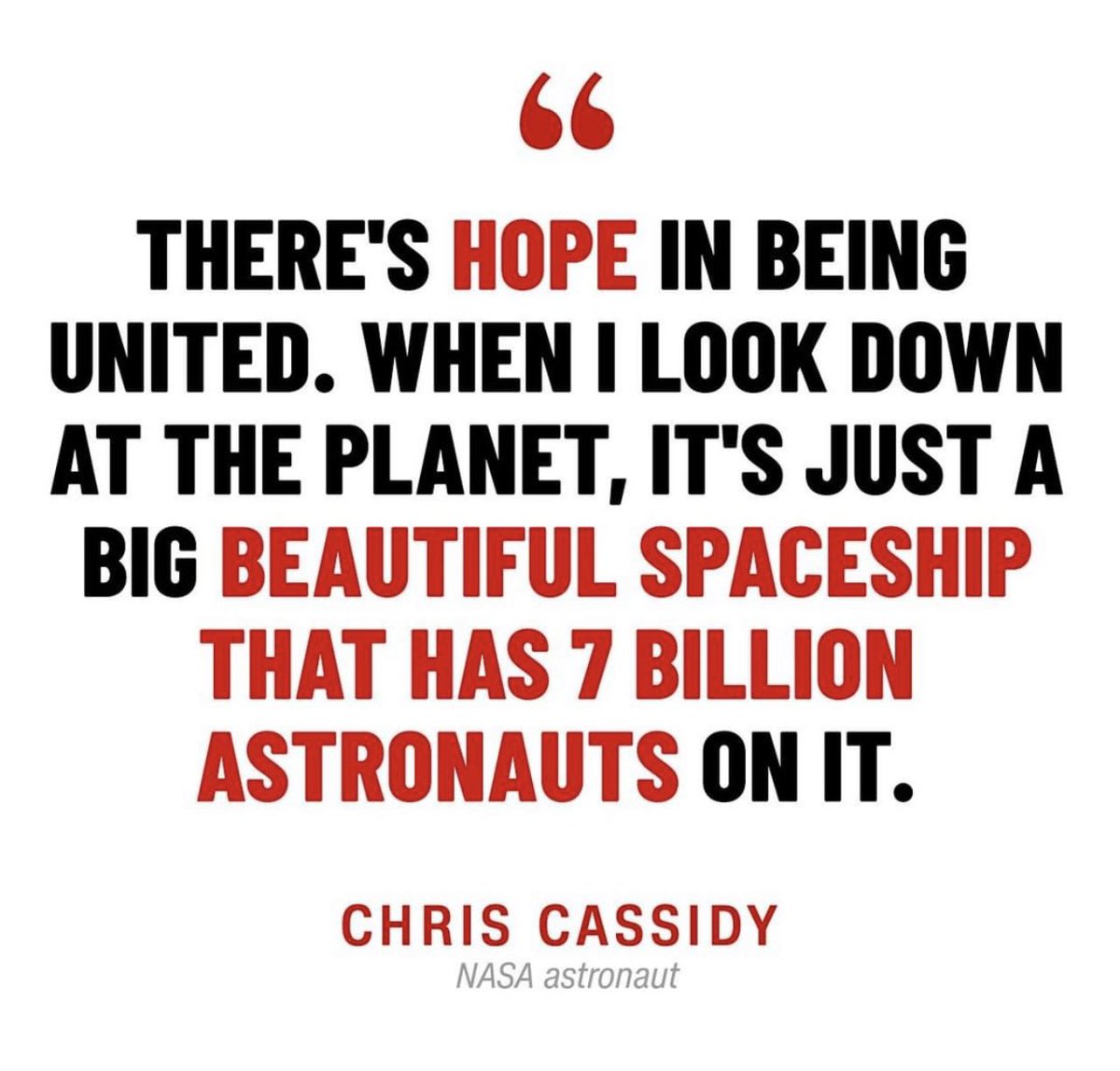 GnoraComm's tweet image. 🚀🔔 A different perspective... NASA astronaut Chris Cassidy sent a message of unity from his perch aboard the International Space Station, telling the world that there's hope if we just stick together. 🌍 #apositivemessage #fordailymissions #GnoraComm #communication