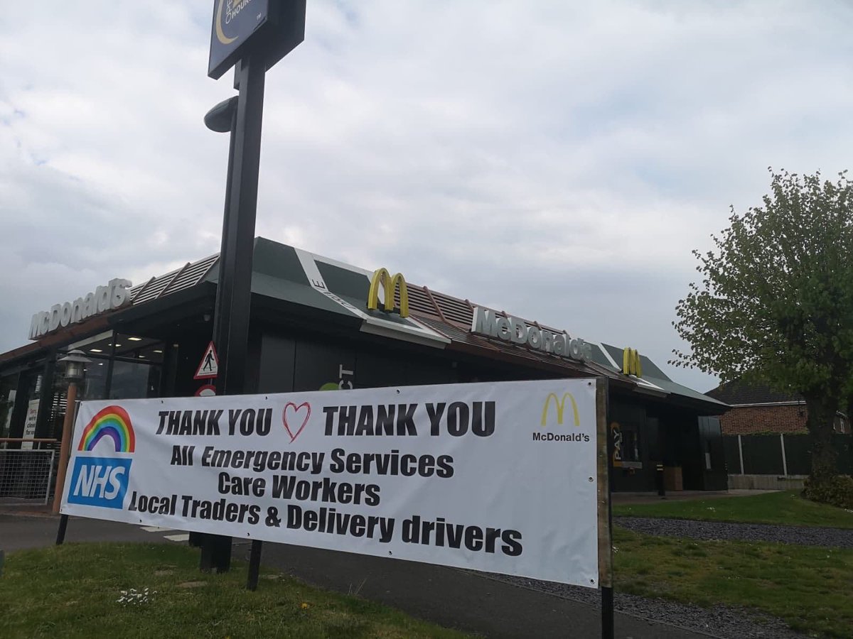 Just our way of being able to say Thank You whilst we are closed. Keep an eye on here and @McDonaldsUKNews for more updates of opening. #StayHomeSaveLifes #ThankYouNHS #awesomekeyworkers