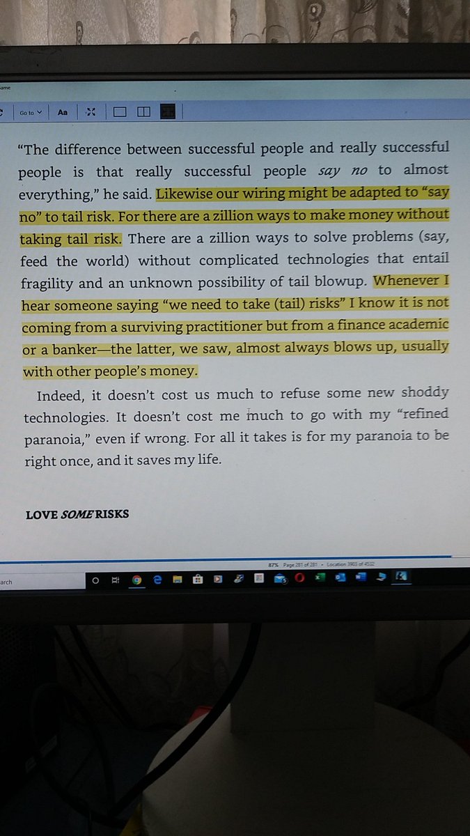 ektrit's tweet photo. Risks involving tail risk, meaning risk which can cause collapse, must be avoided at any cost.

From Skin in the game by @nntaleb https://t.co/HECvdVsEPa