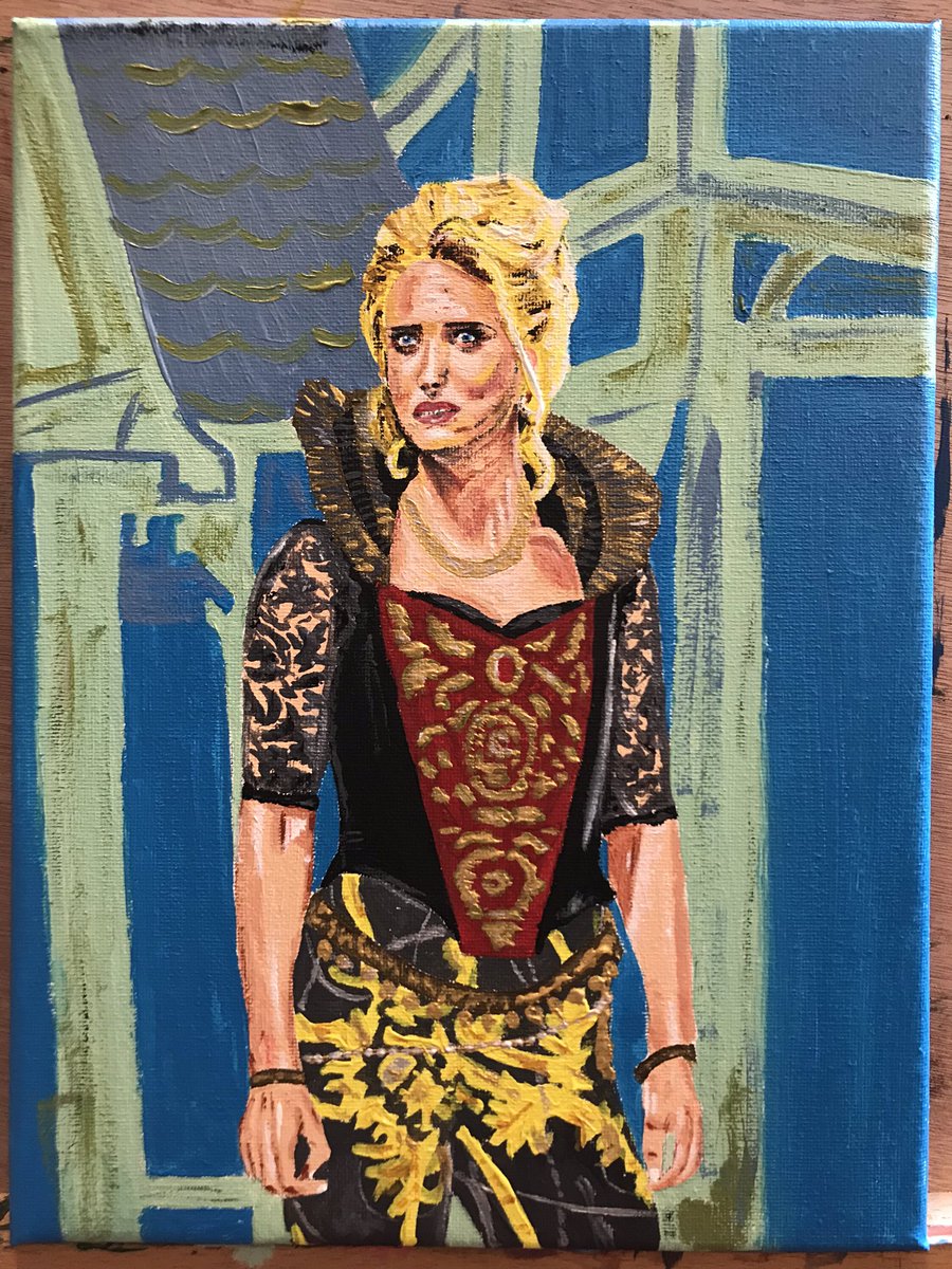 Stes_Adventures's tweet photo. Just finished this painting of @BCordingly as Mistress Ford in @TheRSC s 2018 production of The Merry Wives of Windsor. #RSCMerryWives #RSC #TheRSC #BethCordingly #MerryWivesofWindsor https://t.co/OwrNFIGojm