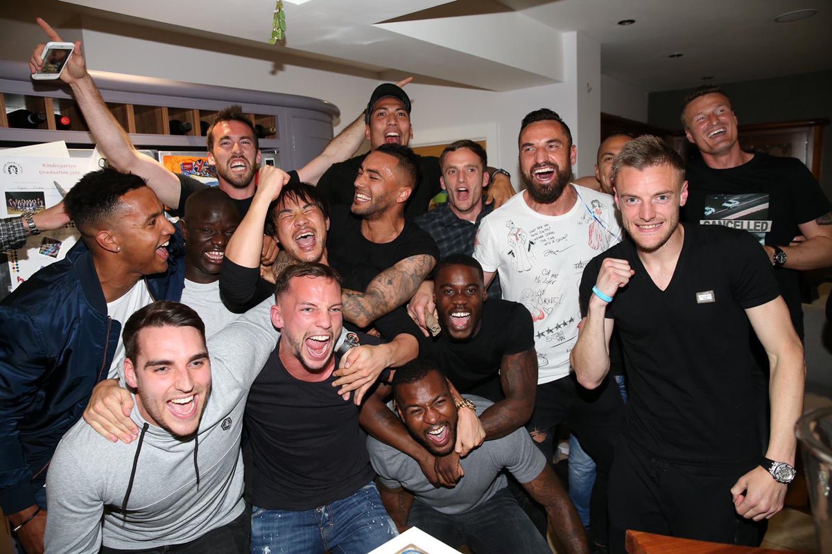 dannysimpson's tweet photo. 4 years ago today.. just at a Jamie @vardy7 party, for a night I will never forget and with a bunch of guys I will never forget #champions 💙2/5/16💙 https://t.co/HxbUu3hFgX