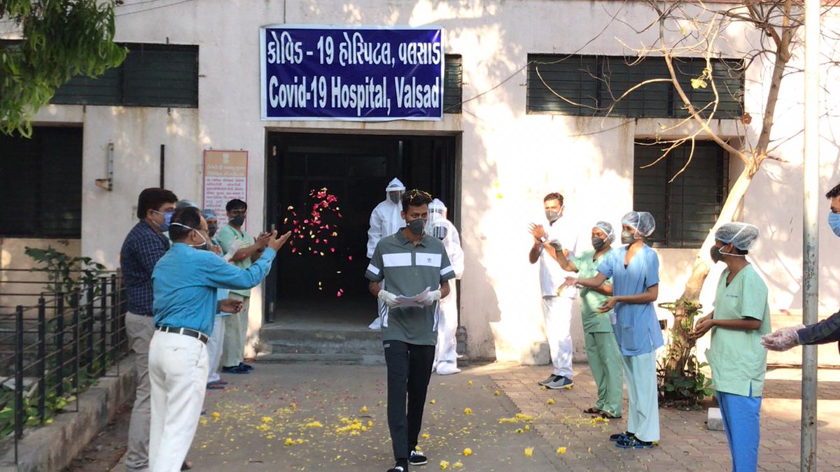 First COVID 19 positive patient discharge today after successful treatment by Team GMERS, Valsad.#Valsad #GujaratFightsCovid19 #StayAtHome <a href="/CKharsan/">C R Kharsan (IAS)</a> <a href="/InfoValsadGoG/">Info Valsad GoG</a> <a href="/pkumarias/">Pankaj Kumar</a> <a href="/PatkarRamanlal/">Ramanlal Patkar</a> <a href="/ikumarkanani/">Kishor Kanani (Kumar)</a>