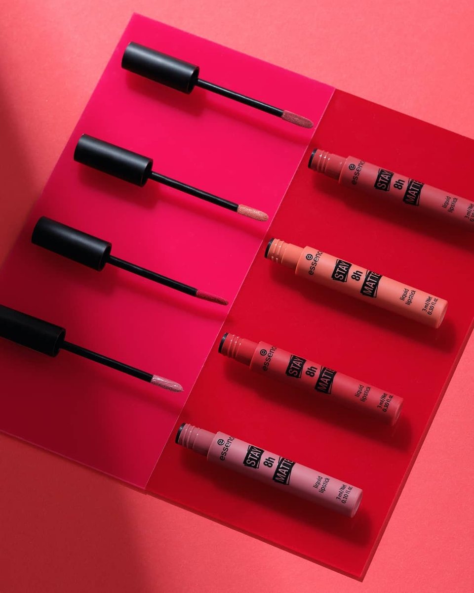 essence_ZA's tweet photo. stay at home &amp; stay 8h matte! our liquid lipsticks are super long-lasting &amp; made for kisses 💋 grab these liquid lipsticks online on house of cosmetics  💋

#essence #liquidlipsticks #whatspoppinessence https://t.co/pKfkM2fbaw