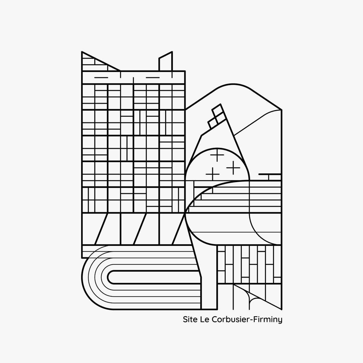 yoannkeignart's tweet photo. Pour compléter la collection du @SiteLeCorbusier , création d'une nouvelle illustration en deux versions de l'ensemble architectural
#graphicidentity #illustration #lecorbusier #firminyvert #saintetiennemetropole #saintetiennetourisme #saintetiennehorscadre https://t.co/foZS2Ync0Y