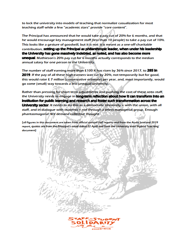 sssn_edi's tweet photo. Members of the Staff-Solidarity Network have put together a leaflet regarding the University Management's handling of the current crisis, please read and share widely! 
Text version here:
https://t.co/KhaRw7goc7 https://t.co/aelCxOPnyr