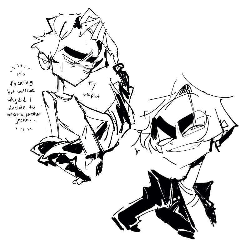 i just like drawin the leather jacket, i swear– 