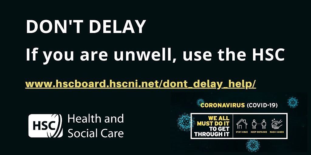 HSC_NI's tweet photo. If you, or someone you know or care for is experiencing ill health or social care problems please seek help from GP's, hospitals or social care services.
#coronavirus #COVID19 https://t.co/D9tWyCxXhp