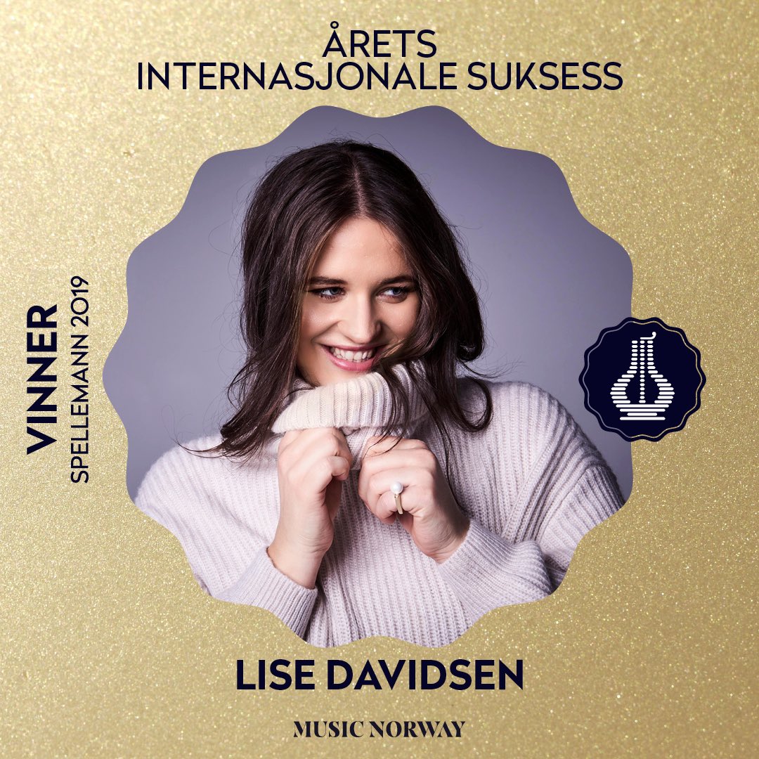 Vinner av #Spellemann2019 i kategorien «Årets Internasjonale Suksess» er Lise Davidsen. Gratulerer!