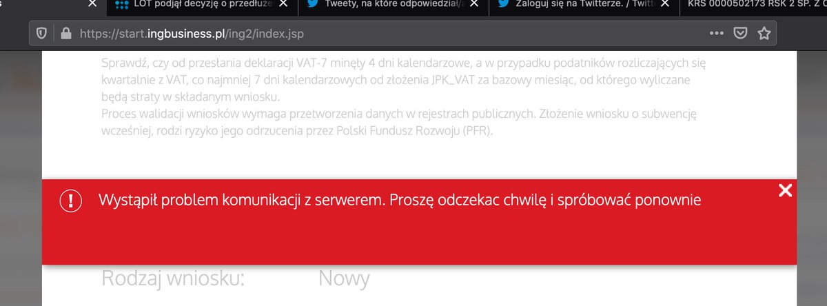 piotrgkania's tweet photo. Hej @ING__Polska, dalej Wam nie działają formularze. Cc: @Grupa_PFR https://t.co/ZTo7WQR5IP
