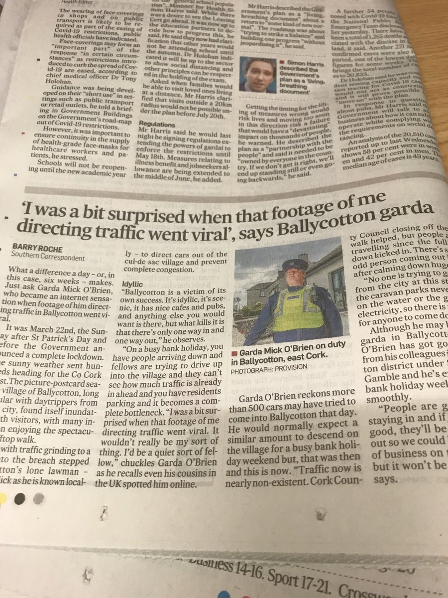 paulseanSp's tweet photo. Never thought he’d make page 3 Ballycotton’s guardian angel https://t.co/q08GaDzjkh