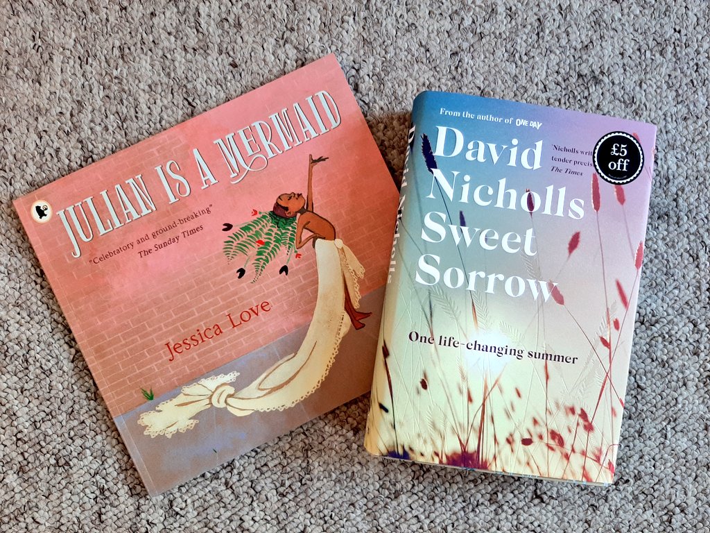 KScribing's tweet photo. 📚🥰 Happpyyy Post - thanks @RoyalMail @Waterstones for the speedy delivery. Julian is finally on my bookshelf! And looking forward to getting stuck into @DavidNWriter Sweet Sorrow. I read One Day at 19 and vividly remember crying on the beach whilst my mum stroked my hair 🙄😭🙂 https://t.co/YkO5vfsDf9