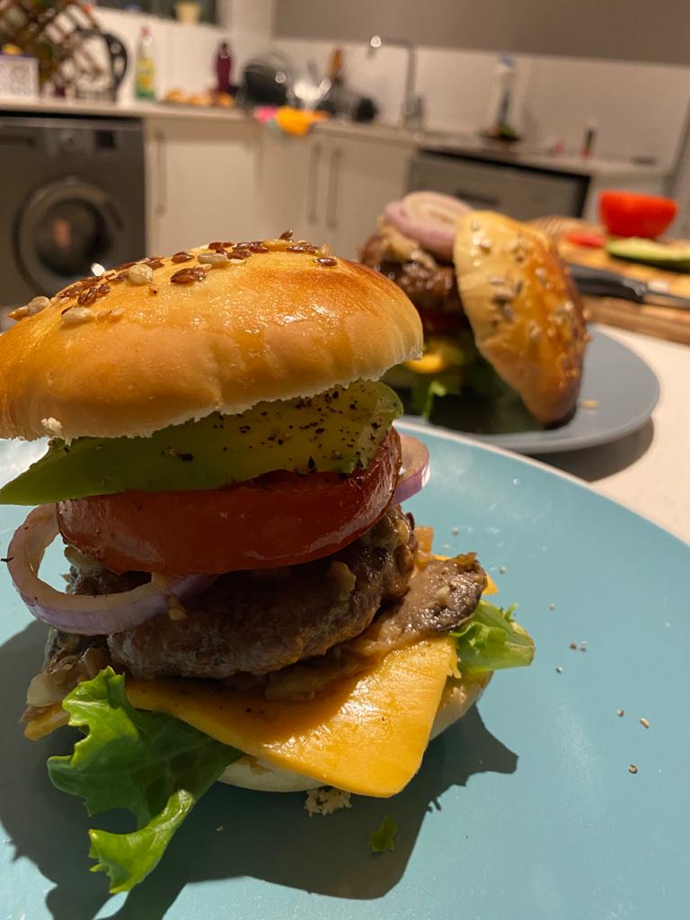 Last night's burgers were glorious - talk about getting high on our own stash.  #Lockdownmeals