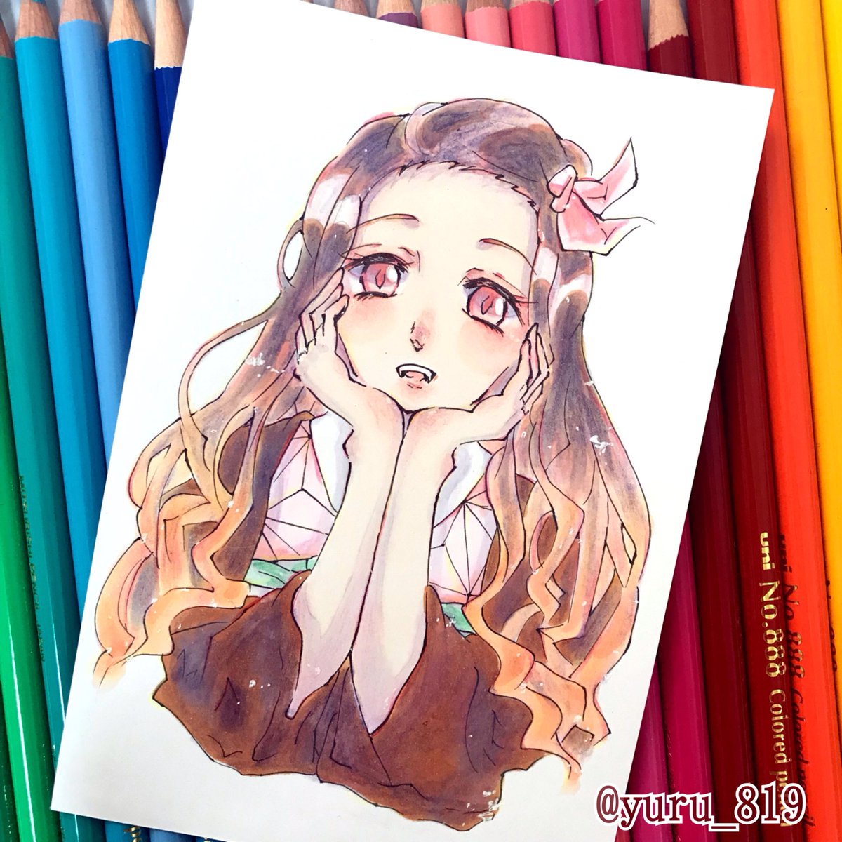 禰豆子 初二次創作 やっと完成ッッ イラスト好きな人と繋がりたい 鬼滅の刃 ゆ むのイラスト