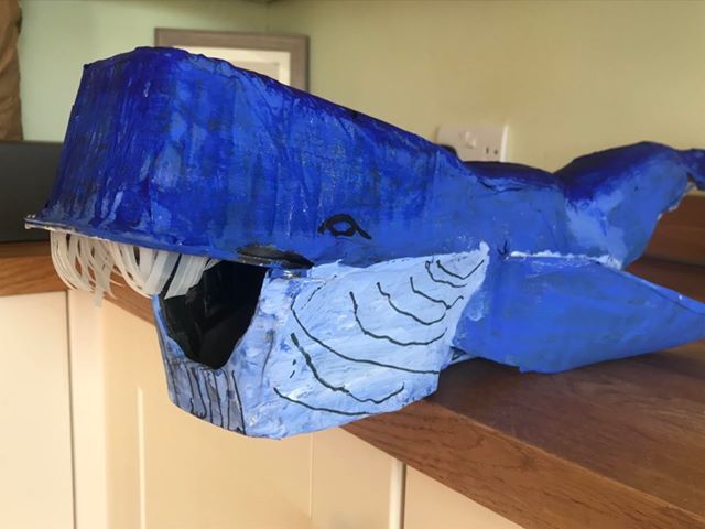 ORCA_web's tweet photo. How fantastic is this!  Oran has been watching ORCA Lessons &amp; has made a blue whale out of old milk cartons &amp; fruits containers, plus written facts about blue whales to share with his class at show &amp; tell. Amazing work, Oran! https://t.co/J1SJeZ0BE4