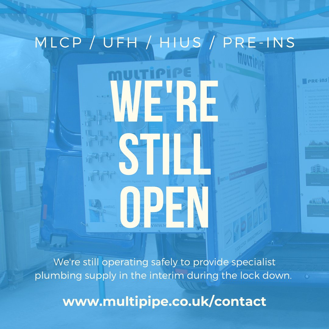 multipipeltd's tweet image. If you are still working and in need of supplies, Multipipe can help keep continuity of supply moving in the interim. 
Contact us today to find the solutions you need. 
multipipe.co.uk/contact #plumbing #installers