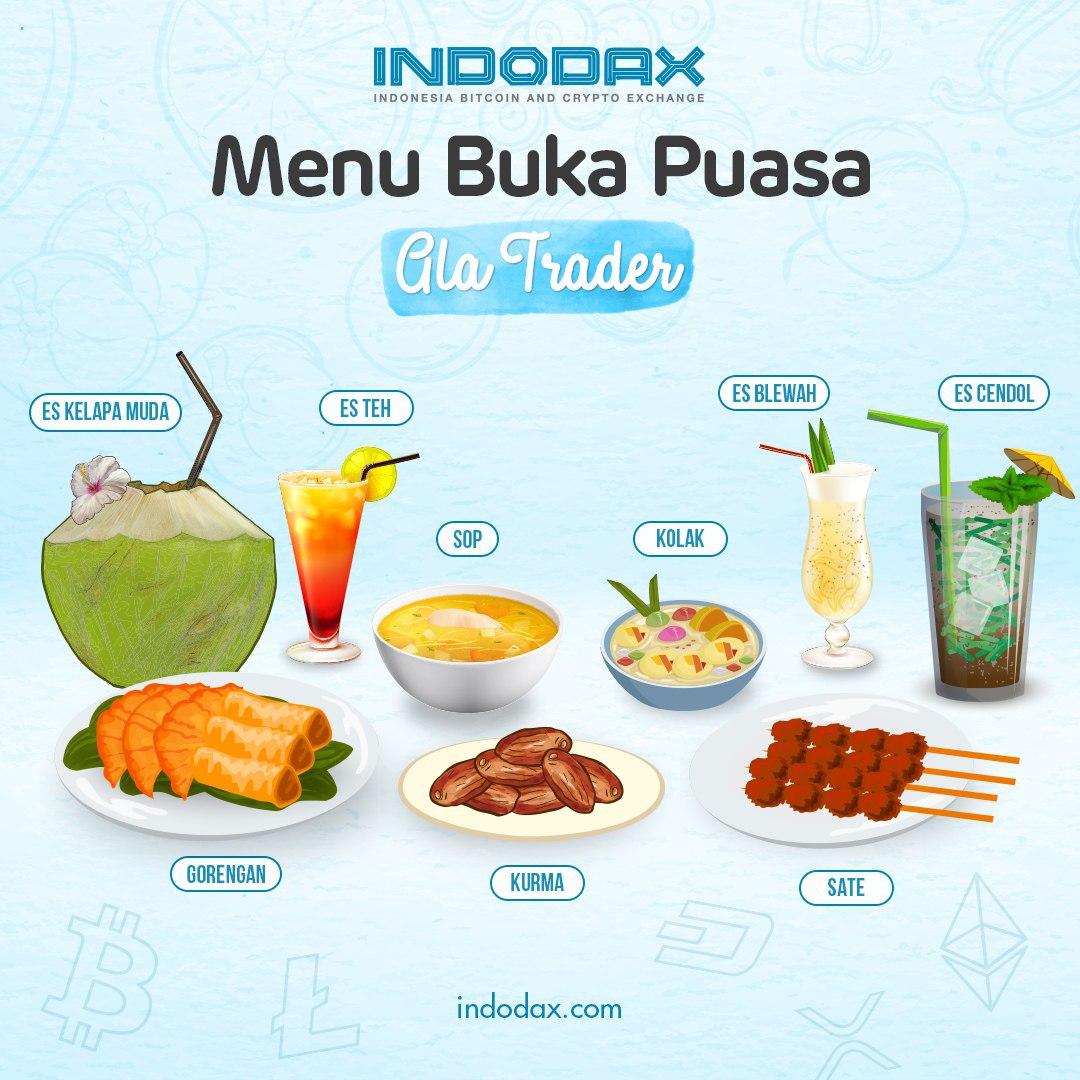 indodax's tweet photo. Lagi bingung mikirin menu makanan buat buka puasa nanti?
Kita punya daftar menu buka puasa ala trader nih
Kira-kira buka sama apa kalian hari ini?😎
#indodax #asetmasadepan #menubuka https://t.co/K1mz8z7dyt
