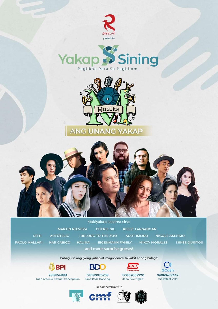 Unang Yakap para sa sarili mo 🤗

Ang mga susunod para sa mga minamahal mo tsaka ang buong sangkatauhan.

Salamat musika at mga kaibigan sa habang buhay na Yakapan 🌼

Bukas na to! 8 PM!