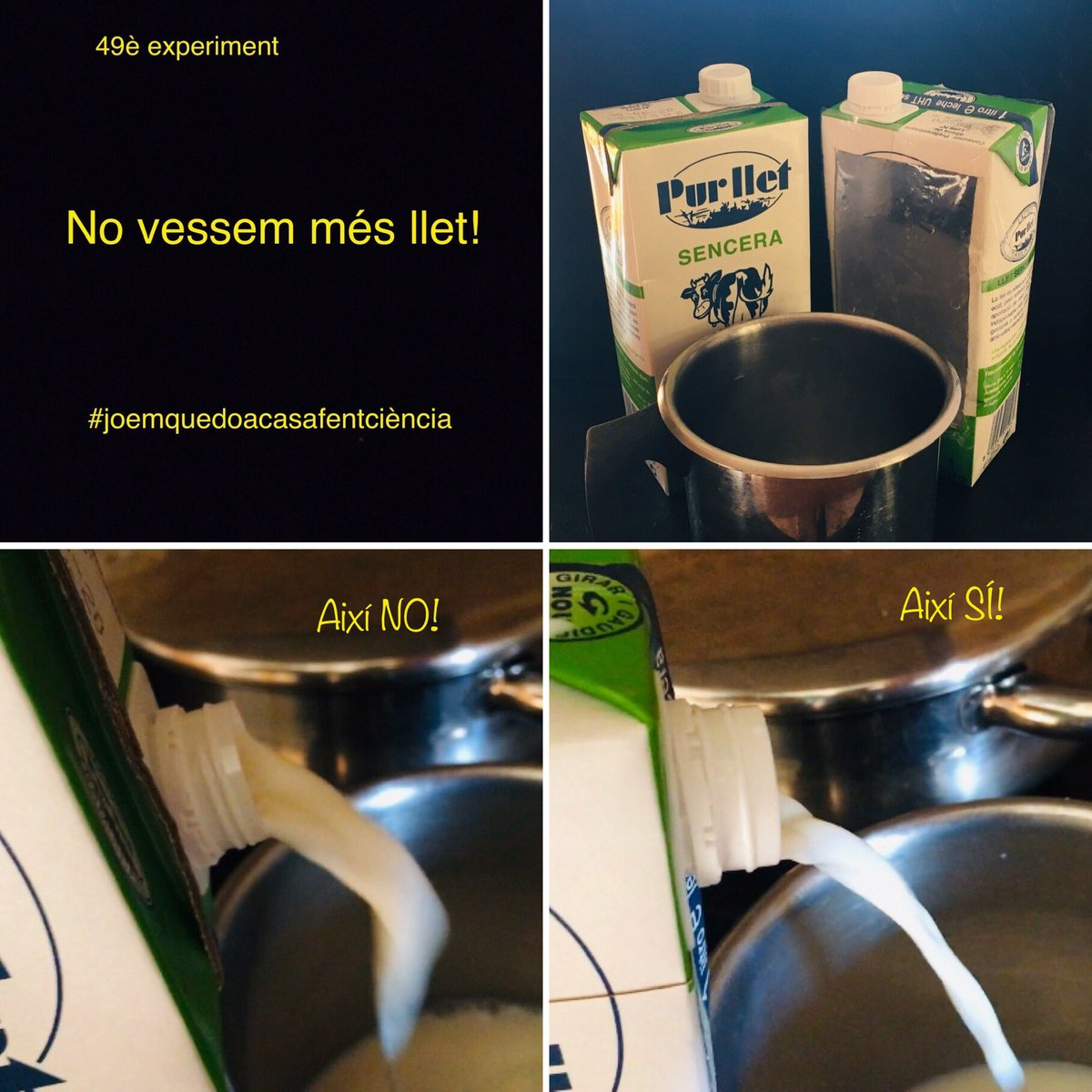 estevemore's tweet photo. M'apunto a #joemquedoacasa però a #joemquedoacasafentciència #totesquimicaesmoto70*
#oposicions2020 #química #pràctiques #programacions #ESO #Batxillerat
49è experiment : NO VESSEM MÉS LLET!
Mireu el vídeo a https://t.co/kPCb4OlbPm https://t.co/cD78pDQo7i