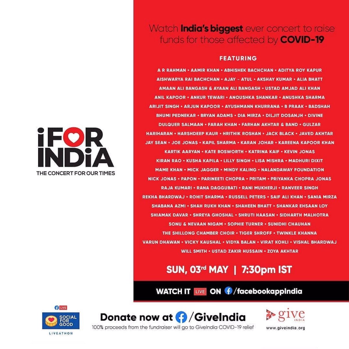 We're honoured and excited to be part of India's biggest online concert- I For India, an initiative to raise funds and help those whose livelihoods have been affected by COVID-19

Watch our 150 instructors from the SHIAMAK global family performing with <a href="/Varun_dvn/">Varun Dhawan</a> &amp; <a href="/shiamakdavar/">Shiamak</a>