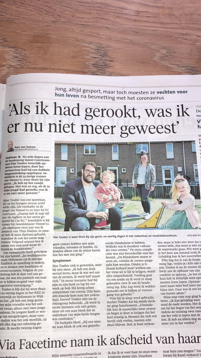 Is dat zo? Wat was er gebeurd als hij wat minder gegeten had en wel gerookt? Was hij dan ook op IC beland? #overgewicht #corona #dtv