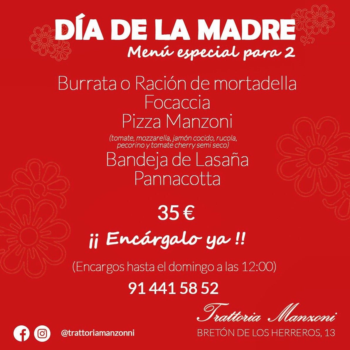 ManzoniTratto's tweet photo. Este Año será un día de las Madres diferente, pero queremos acompañadlos en vuestras casas #trattoriamanzoni #diadelamadre #diadelamadre2020 #QuedateEnCasa https://t.co/vOZLKv5DpR