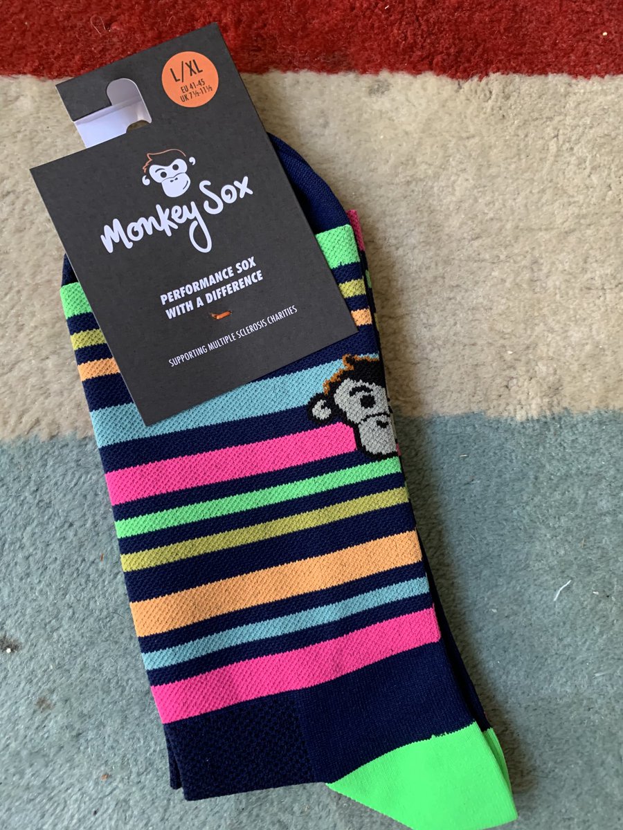 ColinWi19071929's tweet photo. Chasing rainbows and delivering socks to the cycling guys @monkeysox #monkeysox . It is MS awareness week this week. A great way to start the day. https://t.co/NfqjrRpirT
