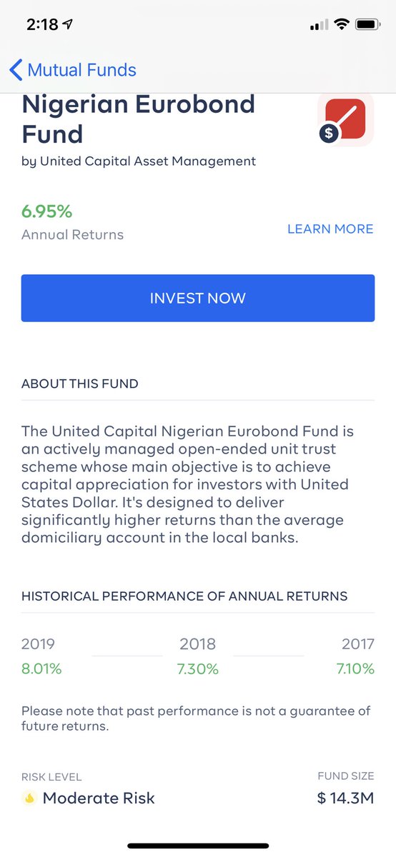 fund that you can invest in if. you want to invest in dollars. Currently, the fund is offering 6.94% annual returns but that can change in the future depending on how the fund performs.Two of the coolest things Cowrywise does that I appreciate are:1. You can perform a basic