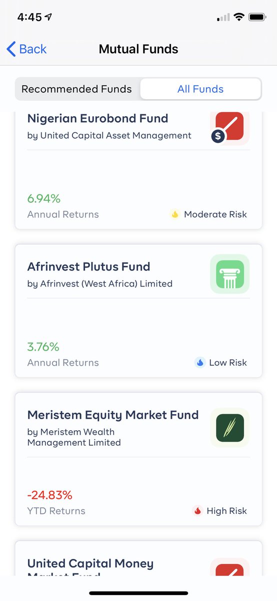 be interested in. The best part is all their investments have risk assessment attached to them. You see by the side "high risk", "medium risk" and "low risk". So you can always get a rough idea of the kind of risk you take and remember, the higher the risk you take, the more you