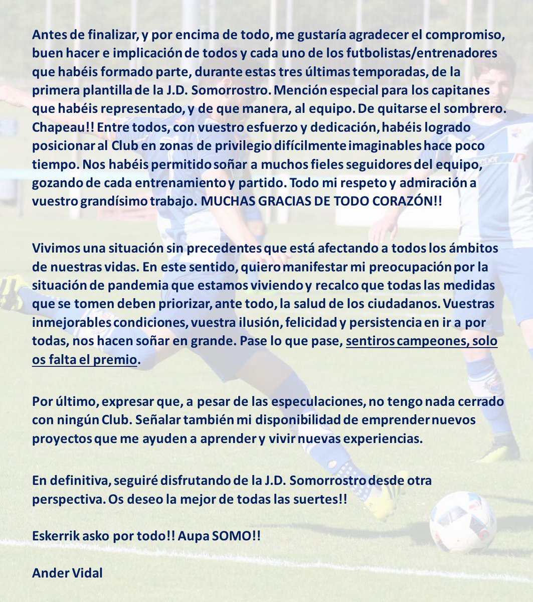 Ander_Vidal's tweet photo. Muchas gracias J.D. Somorrostro!!
Aupa Somo!! 🔵⚪️ https://t.co/X7imNFDaR6