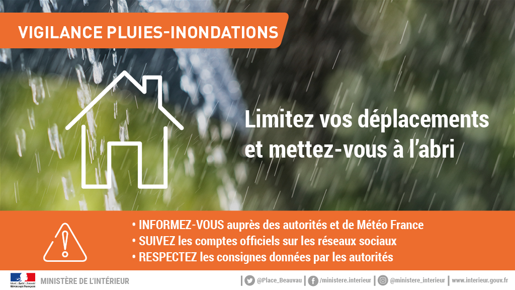 Prefet73's tweet photo. #Meteo73 l La #Savoie reste placée en vigilance 🔶 pluie-inondation et crues sur l'Isère moyenne. 
Les pluies se renforceront dans l'après-midi.
⚠️ Soyez prudents. https://t.co/9jHdOqxAVp