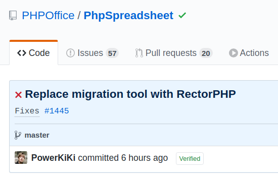 rectorphp's tweet photo. We're happy to be recommended as official migration path for #phpexcel to #phpspreadsheet ❤️️
https://t.co/W9qbOkTuA5
Post: https://t.co/ynMm9psBIh https://t.co/XC8PzfhTzW