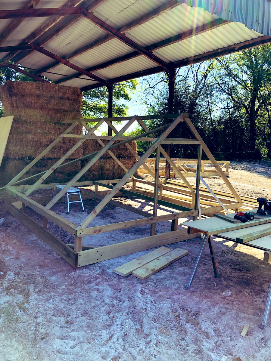GrazingPrimal's tweet photo. Dave has been busy building our mobile #chickentractors and #eggmobiles chickens will be following the cows around the #technograzing https://t.co/tc5TY3NlOb