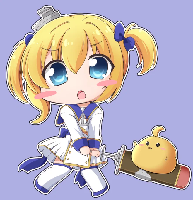 リトル・レナウンちゃんは予想外だったがかわいい んー剣が重いーっの図 #アズレン  #アズールレーン #リトル・レナウン 