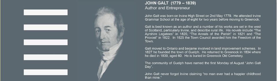 #OTD in 1779 #Irvine author and entrepreneur John Galt was born. Later today we will have a special ceremony to remember Galt. 

<a href="/North_Ayrshire/">North Ayrshire Council</a> <a href="/NAC_Provost/">North Ayrshire Provost</a> <a href="/audreynolan/">Audrey Sutton</a> <a href="/les622/">lesley forsyth</a> <a href="/RhonaEA/">Rhona Arthur</a> <a href="/cityofguelph/">City of Guelph</a> <a href="/guelphmuseums/">Guelph Museums</a> #ScottishLiterature #Scots <a href="/JohnGaltSoc/">John Galt Society</a>