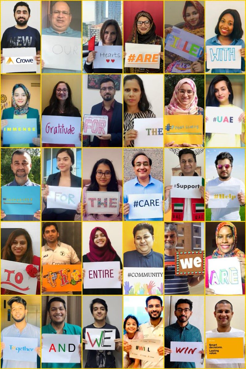 CroweUAE's tweet photo. Our hearts are filled with immense gratitude for those in the front line of UAE leadership who are dedicated to care, support and help the entire community during these challenging times. #CroweSalutes #WeAreTogether #WeWillWin https://t.co/MB2xFauEkc