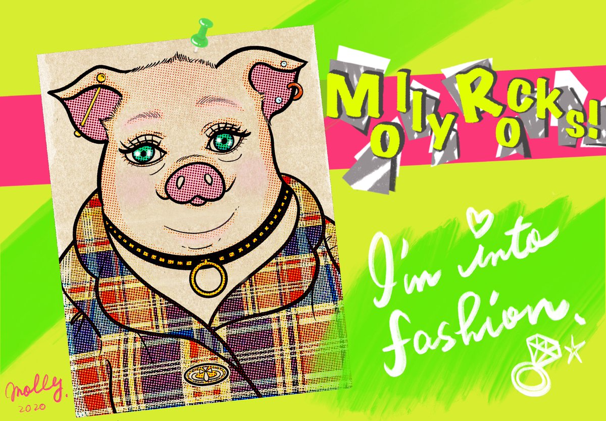 気になるモリーちゃんcurious Molly A Twitter Illustrator イラストレーター お絵かき交流会オンライン チェック プロクリエイトでさっき描けました I Drew A Cute Image Of The British Punk Rock Band ア ナキ インザｕｋ パンクロックカルチャーの