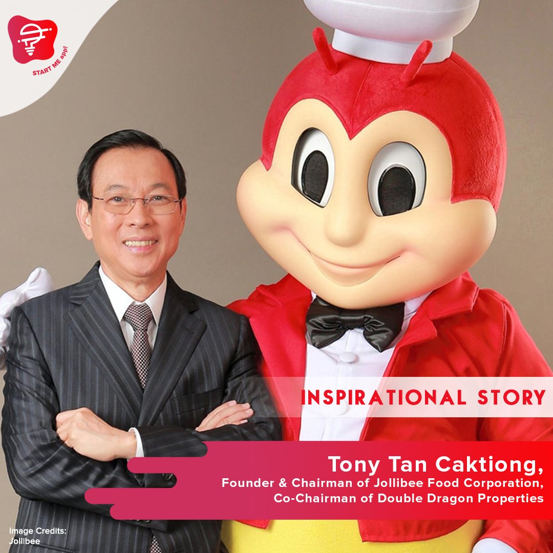 startmeappPH's tweet photo. "Known to be the man behind the country’s famous bee, Tony Tan Caktiong is another rags-to-riches story – from owning a small ice cream franchise, to heading some of the Philippines’ most famous food chains.

#beedaangsaya #startmeapp #YSEALISeeds 

Follow us:
@startmeappPH https://t.co/6aIozG3siw