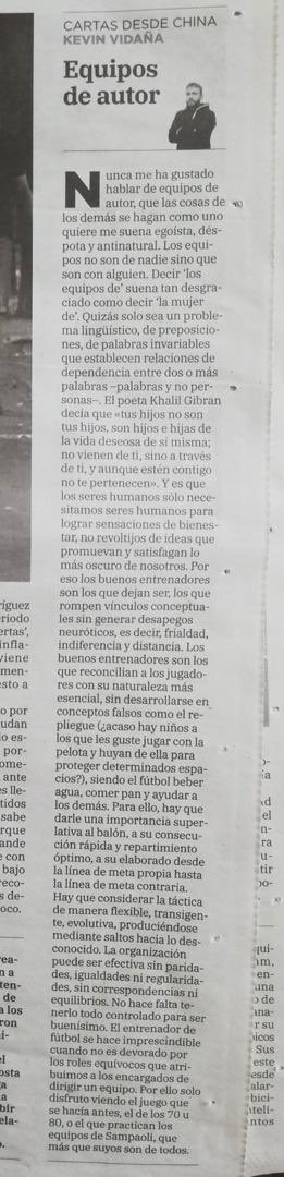 raulgarrido88's tweet photo. “Los equipos no son de nadie sino que son con alguien” 
Sigo disfrutando muchísimo de las columnas de @kevinvidana . https://t.co/WaFX0jKVam