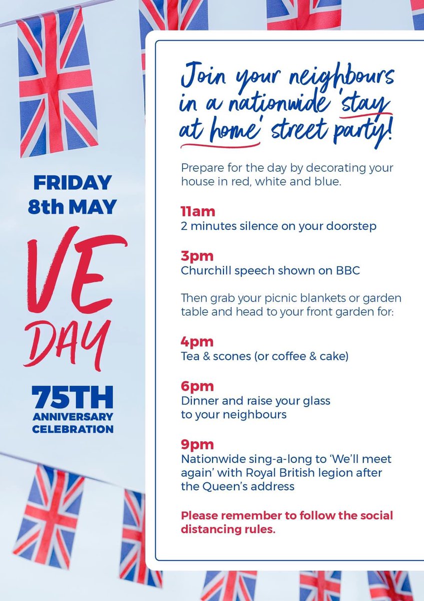 HollyDeBoise's tweet photo. Sounds like a great plan!!! Spread the word 💙❤️🤍 🇬🇧 #StayAtHome #VEDay75 https://t.co/c0FcglQP64