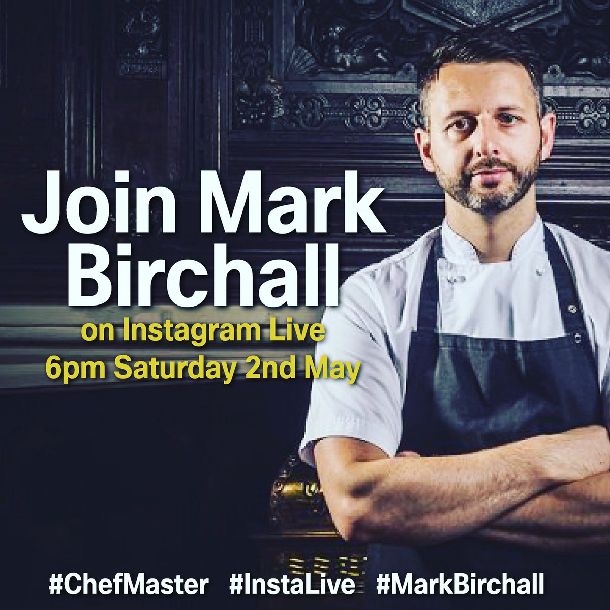 chefpublishing's tweet image. Tonight join @MarkDBirchall and Claire Bosi for drinks, chat and of course the much anticipated next round of #ChefMaster. Can he beat @garethwardchef and @benchef123 
See you tonight at 6pm on Instagram Live.