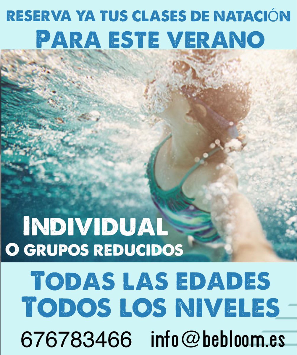 ¡¡Preparando la nueva temporada de piscina!! Reserva cuanto antes tus clases de natación y no te quedes sin tu plaza. Siempre a domicilio, estés donde estés. bebloom.es
