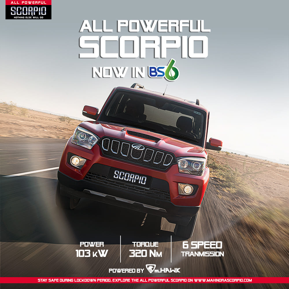 Aditya_Motors's tweet photo. Power-packed performance that gets your heart racing! Presenting the BS6 compliant #AllPowerfulScorpio with the 103kW #mHawk engine #DilSePowerful
#Mahindra #Scorpio #4x4 #suv #carsofinstagram #instacar #bs6 #mahindrascorpio #AdityaMotors #bhubaneswar #cuttack #odisha #stayhome https://t.co/lexx0j1DEI