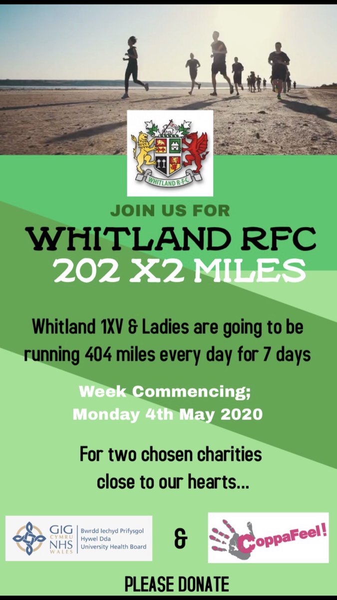 nataliewalsh22's tweet image. Just 2 more sleeps before we take on this massive challenge!! 
 
404 miles a day for 7 days! A massive 2828 miles on foot in one week!

All for an amazing cause! 

Please head over to our just giving page!! 

#whitlandrfc #oneteam #404 #202x2