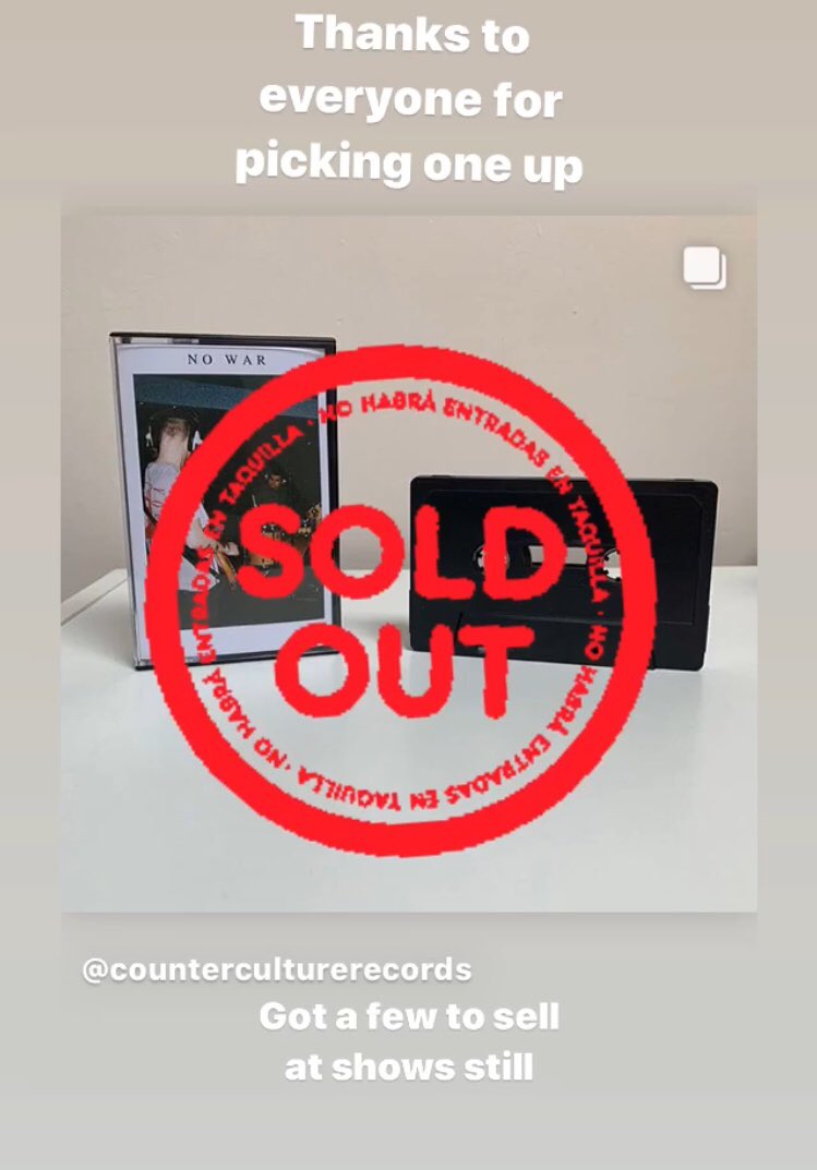 The run of ‘3 Song Promo’ tapes on Counterculture Records have SOLD OUT. Thank you to everyone who picked one up ❤️