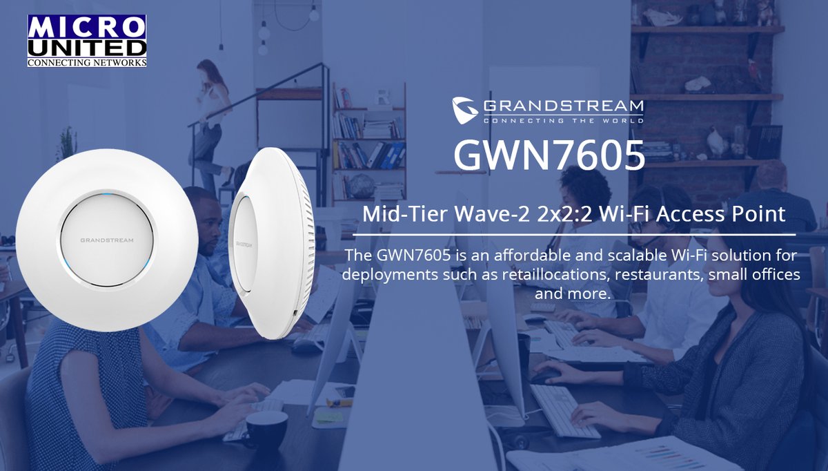 microutd's tweet photo. Grandstream’s New Mid-Tier Wave-2 2x2:2 Wi-Fi Access Point! New Release...

The #GWN7605 is an affordable and scalable Wi-Fi access point ideal for small to medium wireless network deployments with medium user density. https://t.co/Uk9Y1xKm5m