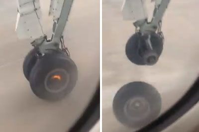 mojvideo's tweet photo. Letalo je med vzletom izgubilo kolo https://t.co/sntaVYBXv8 https://t.co/aiYEatn6ge