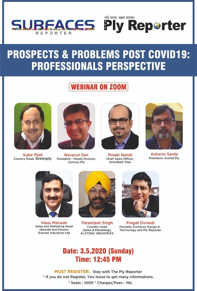 OrientbellTiles's tweet image. Join the #PanelDiscussion hosted by #SurfacesReporterMagazine &amp;amp; #PlyReporter with our CSO Mr. Pinaki Nandy &amp;amp; other industry leaders on the prospects &amp;amp; problems post-covid-19, on 3rd May @ 12.45 PM.
Don't forget to register yourself: lnkd.in/gKAszde
Limited seats available