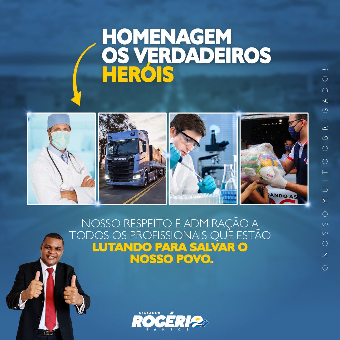 VereadorSantos's tweet photo. Parabéns trabalhadores ! Muito orgulho de quem está batalhando todos os dias diante dessa pandemia. Muito obrigado. https://t.co/kwRiijJaIT