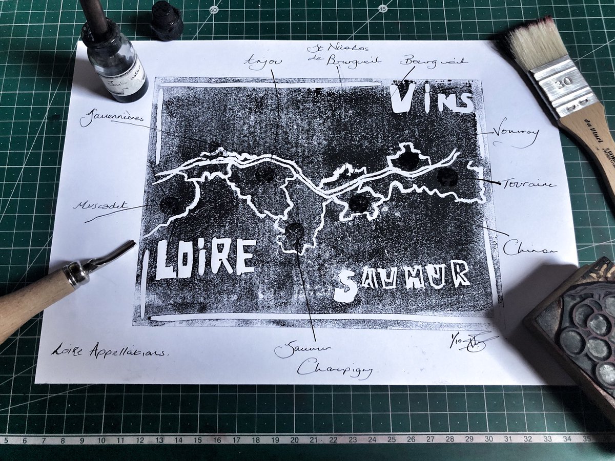 Take a trip along the #Loire Check out our winocuts.com site. Including print SANTÉ which enables you 2 make a contribution to WHO COVID-19 response fund 50% profit from sale of print Santé will be made to charity. #wineart #loirewines #chenincheninchenin #winetourism